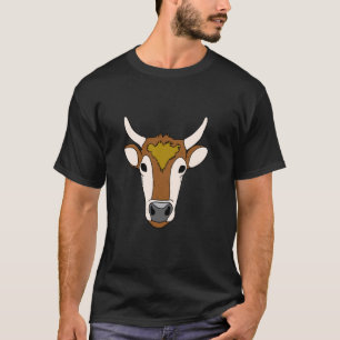 Camiseta Cabeza de vaca dibujada a mano de estilo realista