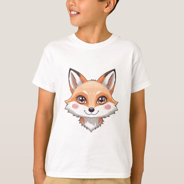 Camiseta Cabeza de zorro Kawaii  (Anverso)