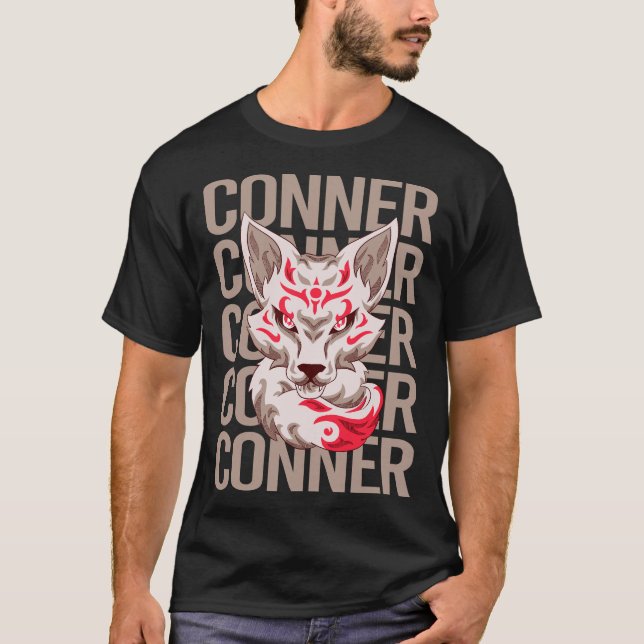 Camiseta Cabeza de Zorro - Nombre Conner (Anverso)