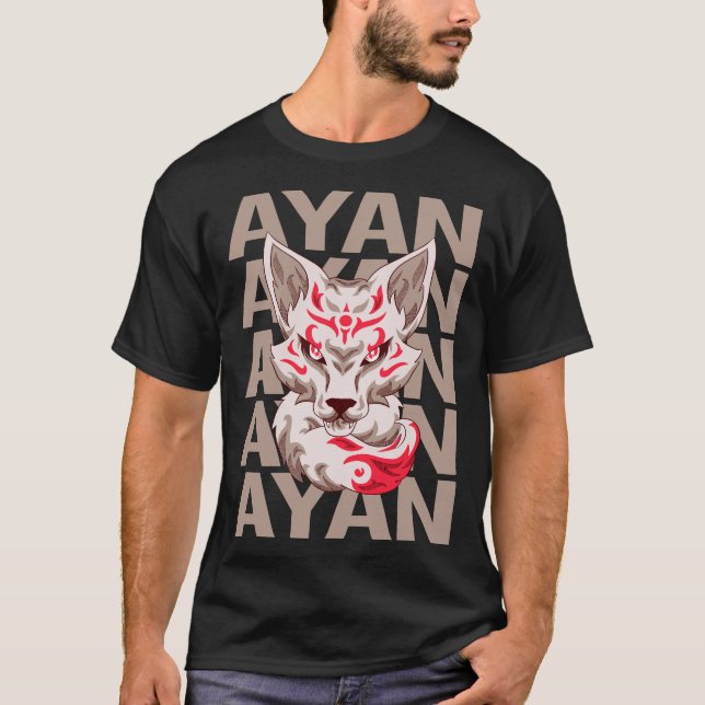 Camiseta Cabeza de zorro - Nombre de Ayan (Anverso)