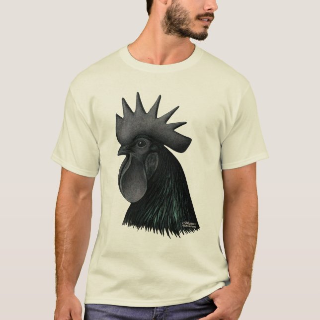 Camiseta Cabeza del gallo de Ayam Cemani (Anverso)