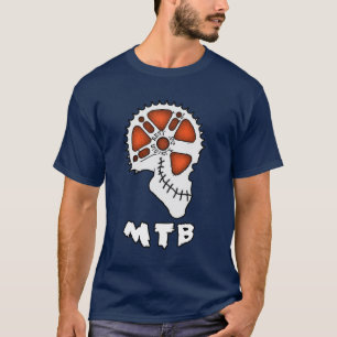 CAMISETA CABEZA DEL PIÑÓN DEL ZOMBI DE LA BICI