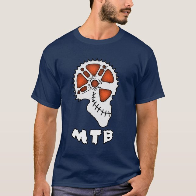 CAMISETA CABEZA DEL PIÑÓN DEL ZOMBI DE LA BICI (Anverso)