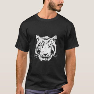Camiseta Cabeza del tigre blanco Gato salvaje Perro Zoológi