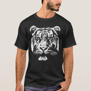 Camiseta Cabeza del tigre - blanco y negro