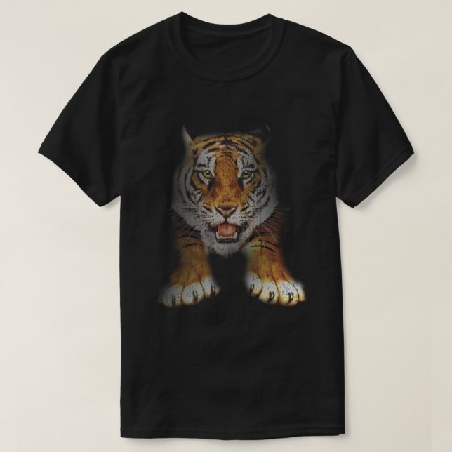 Camiseta Cabeza del tigre de cara de la cabeza del tigre de (Diseño del anverso)