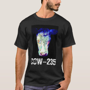 Camiseta Cabeza disimulada radiación de la vaca que brilla
