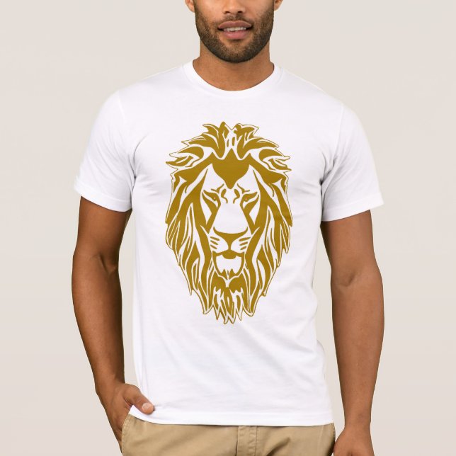 Camiseta Cabeza dorada de león triste (Anverso)