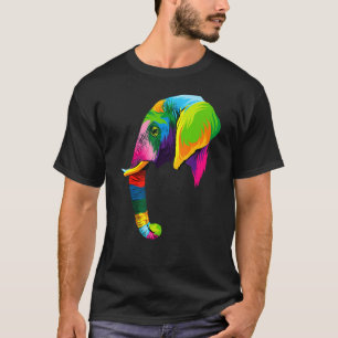 Camiseta Cabeza elefante Arte colorido Animales Dolor acuát