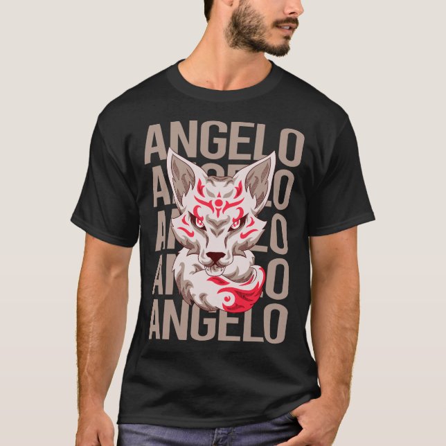 Camiseta Cabeza Fox - Nombre Angelo (Anverso)