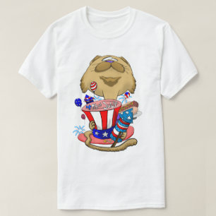 Camiseta Cabeza grande del gato de julio