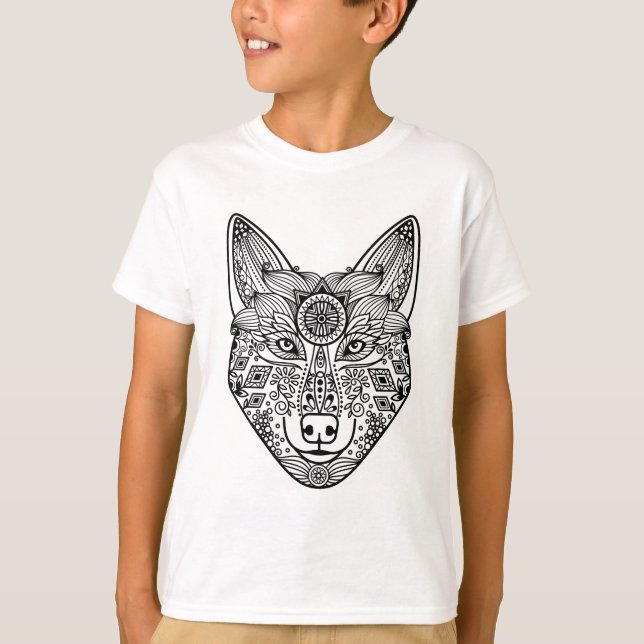 Camiseta Cabeza inspirada del lobo (Anverso)