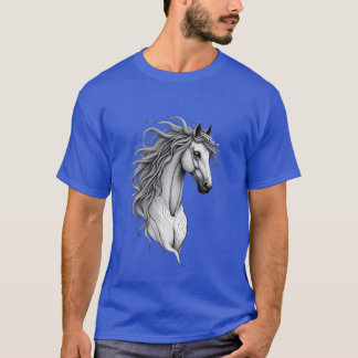 Camiseta Cabeza majestuosa de caballo con una intrincada fa