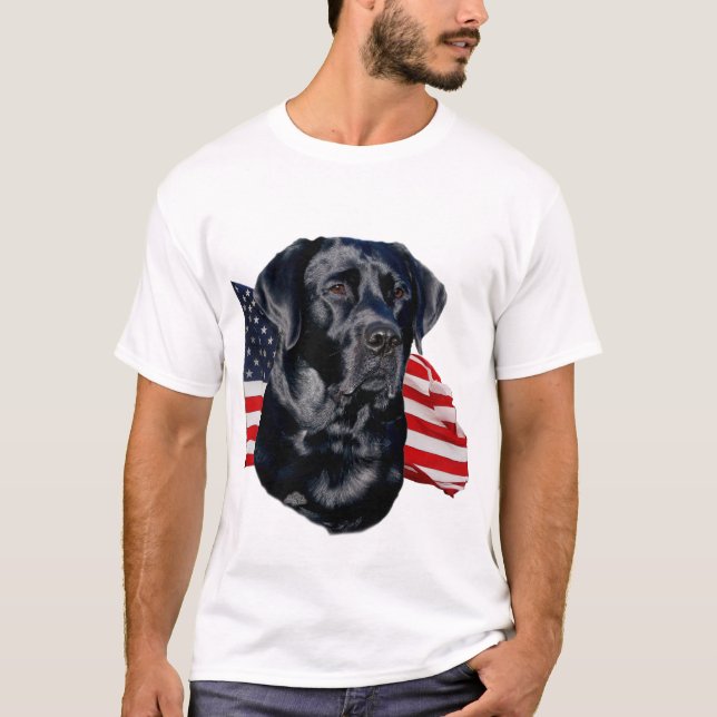 Camiseta Cabeza negra del labrador retriever con la (Anverso)