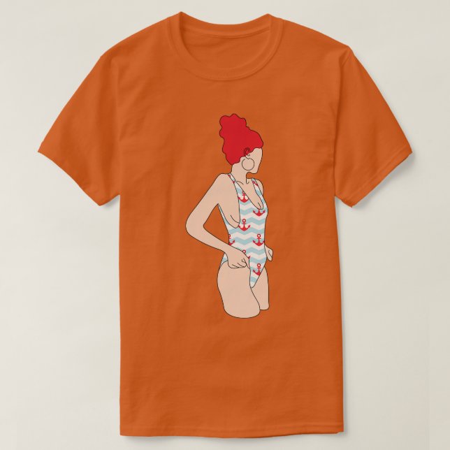 Camiseta Cabeza roja Swimsuit Bae (Diseño del anverso)