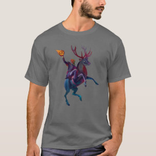 Camiseta Cabeza sin Halloween Jinete de terror Reno Pumpki