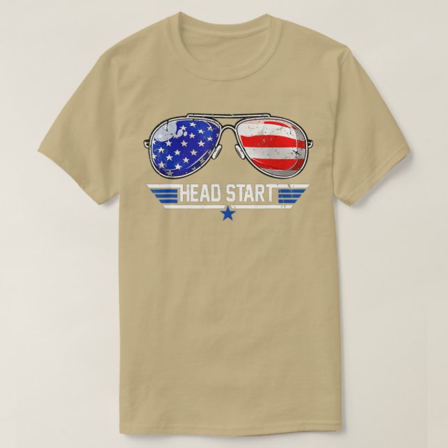 Camiseta Cabeza superior Iniciar gafas de sol de vuelta a l (Diseño del anverso)