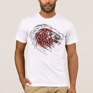 Camiseta Cabeza tribal roja del león