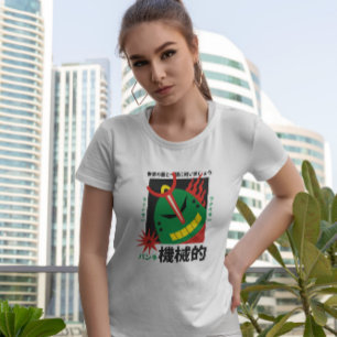 Camiseta Cabeza verde del robot japonés