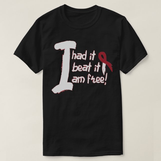 Camiseta Cabeza y cuello de lucha contra el cáncer Cinta de (Diseño del anverso)