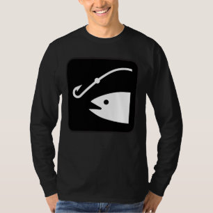 Camiseta Cabeza y gancho de los pescados - blancos y negros