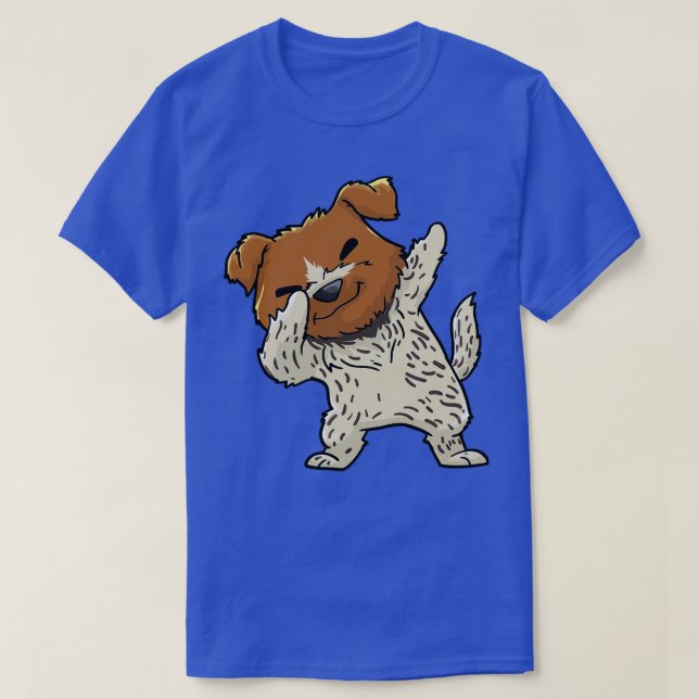 Camiseta Cabezal con cable señalando a Griffon Dog Dabbing  (Diseño del anverso)