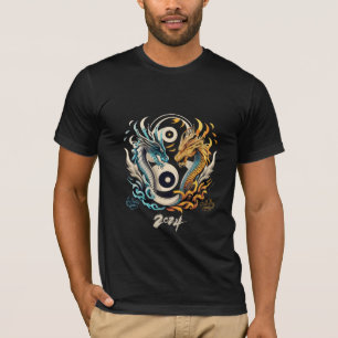 Camiseta Cabezas de dragón Ying yang 2024