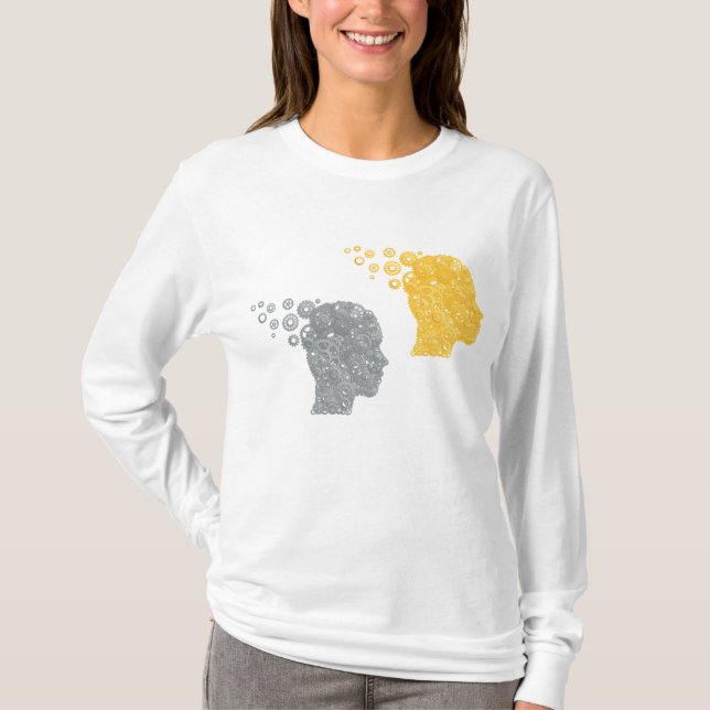 Camiseta Cabezas de Engranajes con Cerebro Steampunk (Anverso)