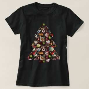 Camiseta Cabezas del gato del navidad en galaxia divertida