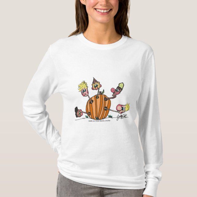 Camiseta Cabezas personalizados saliendo de una calabaza (Anverso)
