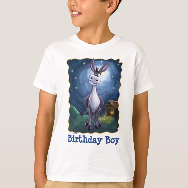 Camiseta Cabezas y colas de burro niño cumpleaños (Anverso)