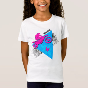 Camiseta cabida de la muñeca del chica de MotoGir