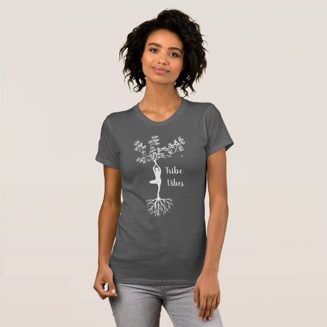 Camiseta cabida gris para las mujeres (Anverso completo)