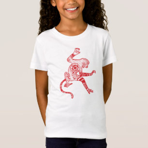 Camiseta cabida mono de la muñeca del fuego de la