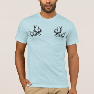 Camiseta cabida para hombre azul clara del gorrión