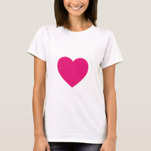 Camiseta cabida rosa del corazón