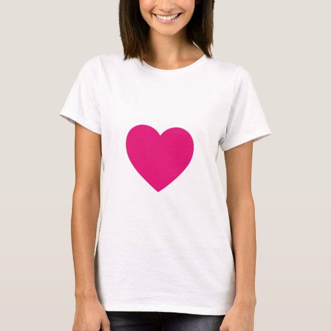 Camiseta cabida rosa del corazón (Anverso)