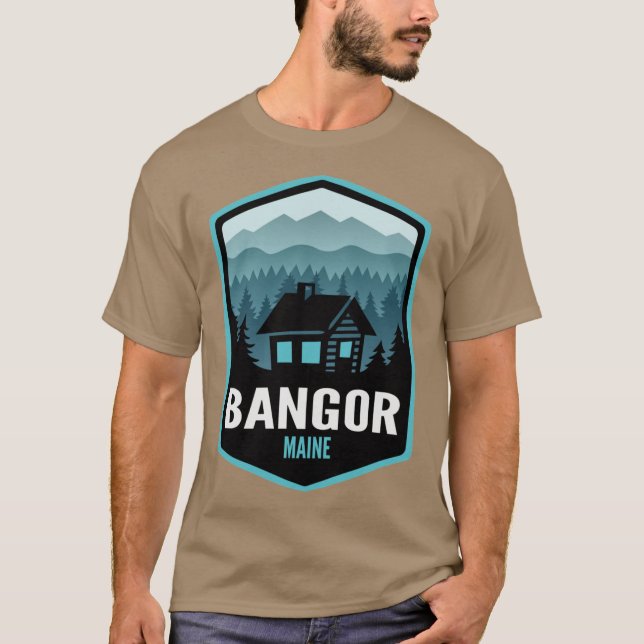 Camiseta Cabina de Bangor Maine Mountain Town sobredimensio (Anverso)