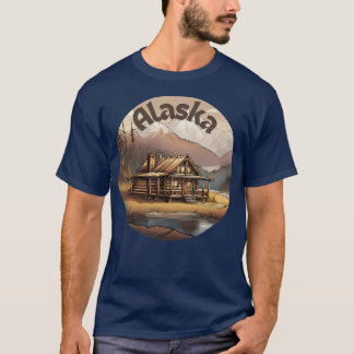 Camiseta Cabina de troncos en las montañas de Alaskan TShir