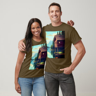 Camiseta Cabina de vacaciones en el lago