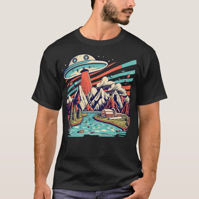 Camiseta Cabina En El Bosque - Con Ufo (Anverso)