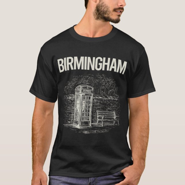 Camiseta Cabina telefónica antigua Birmingham (Anverso)