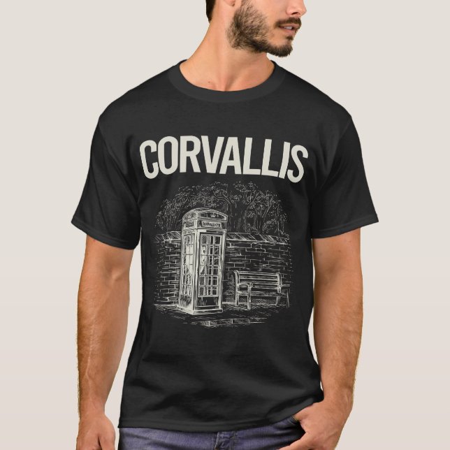 Camiseta Cabina telefónica antigua Corvallis (Anverso)