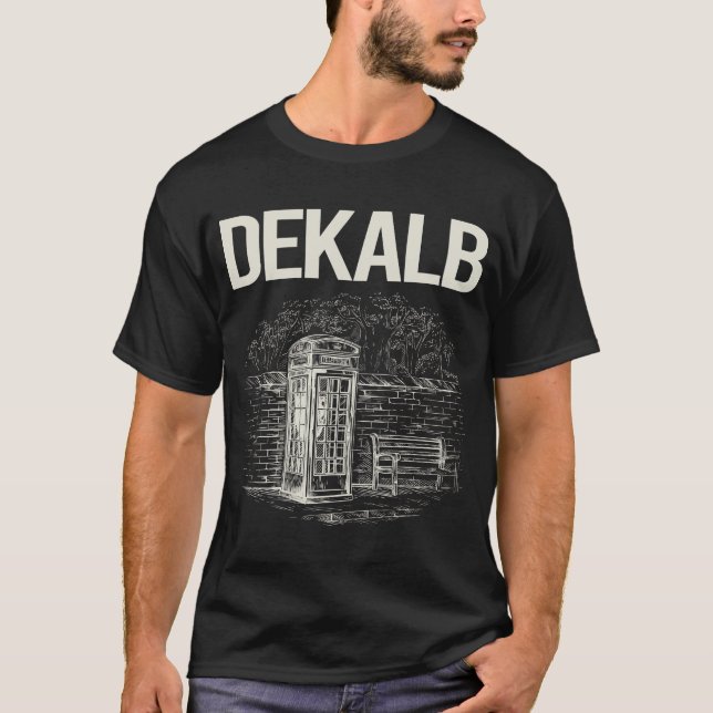 Camiseta Cabina telefónica antigua DeKalb (Anverso)