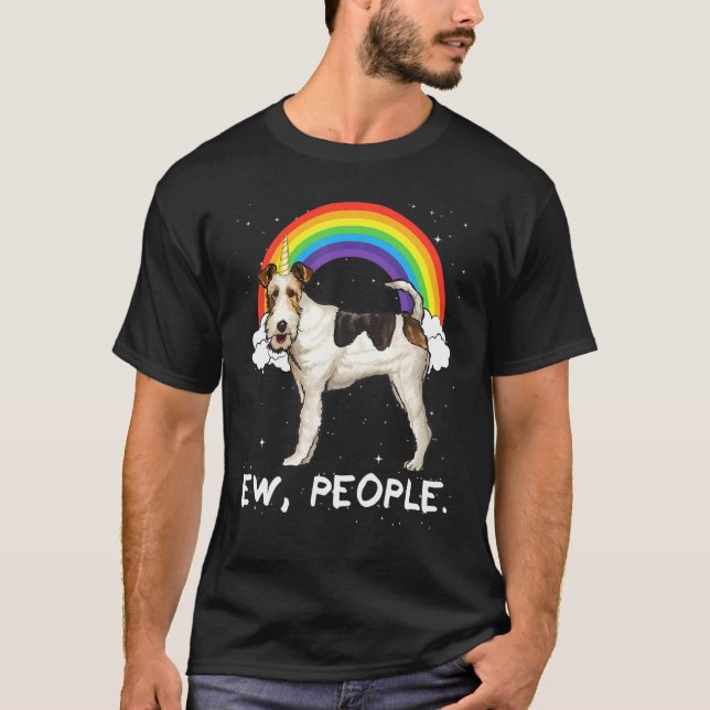 Camiseta Cable de Arcoíris Fox Terrier Ew Personas Unicorni (Anverso)
