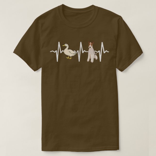 Camiseta Cable De Pato Blanco Para El Perro Del Corazón Ter (Diseño del anverso)