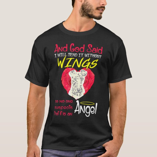 Camiseta Cable Fox Terrier Angel sin alas (Anverso)