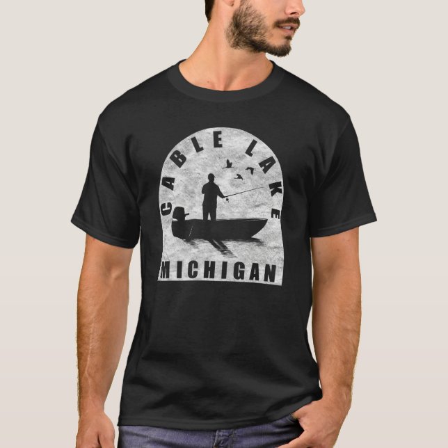 Camiseta Cable Lake Fishing Michigan (Anverso)