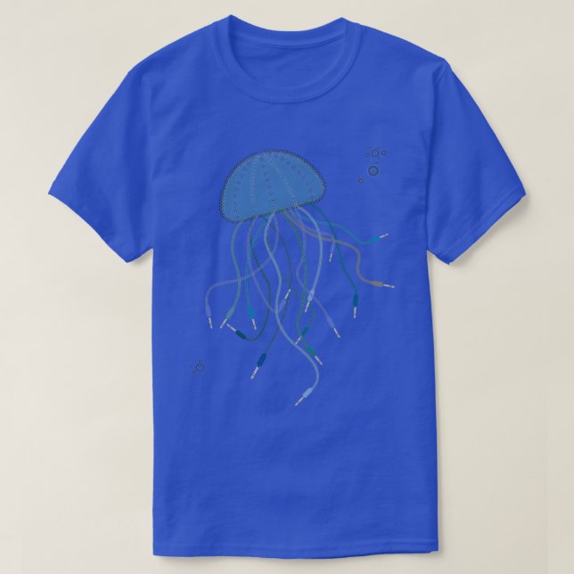 Camiseta Cables de audio Jellyfish para músico (Diseño del anverso)