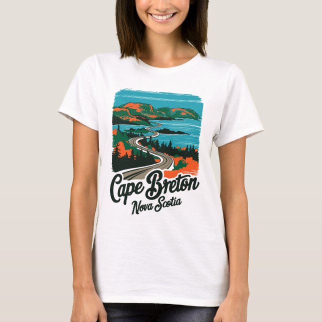 Camiseta Cabo Breton Nueva Escocia, Isla Canadiense (Anverso)